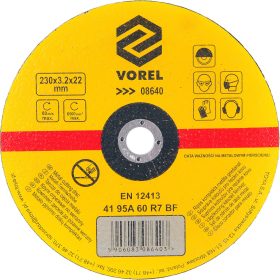 VOREL KOVOVÝ REZNÝ KOTÚČ 230x3,2x22MM (08640)