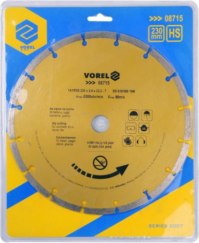 VOREL DIAMANTOVÁ ČEPEL, SEGMENTOVANÁ 230MM (08715)