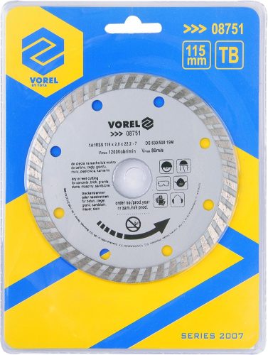 VOREL DIAMANTOVÁ KOTOUČ, TURBO 115MM (08751)