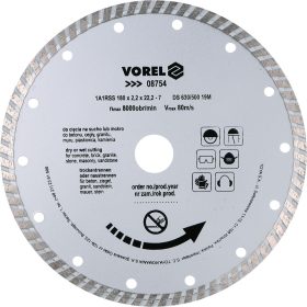 VOREL DIAMANTOVÁ KOTOUČ, TURBO 180MM (08754)