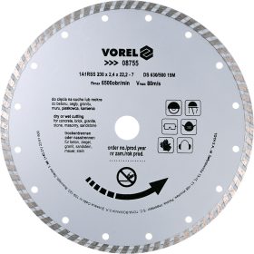 VOREL DIAMANTOVÁ KOTOUČ, TURBO 230MM (08755)