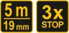 VOREL Meter zvinovací 5 m x 16 mm žlto-čierny (10125)
