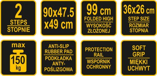 VOREL Oceľové schodíky dvojstupňové (17730)