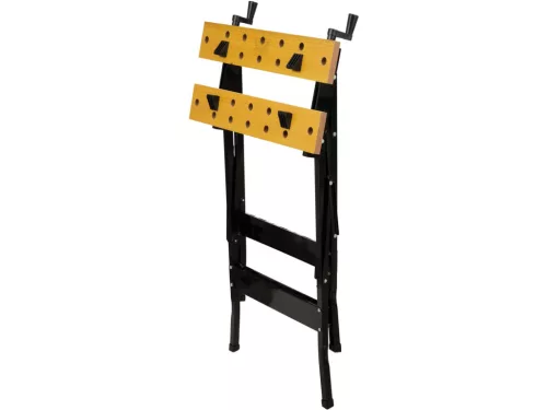 VOREL skladací pracovný stôl so zverákovým upnutím, MDF doska, nosnosť 70 kg (29420)