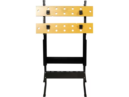VOREL skladací pracovný stôl so zverákovým upnutím, MDF doska, nosnosť 70 kg (29420)