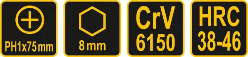 VOREL PRECHODNÝ SKRUTKOVAČ HEX PH1x75MM (62170)