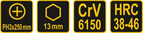 VOREL PRECHODNÝ SKRUTKOVAČ HEX PH3x250MM (62178)