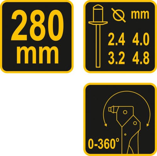 VOREL Nitovacie kliešte 280 mm otočné (70100)