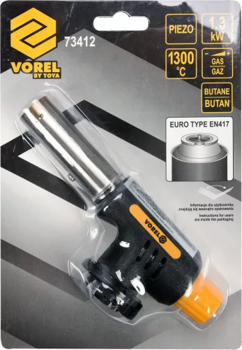 VOREL plynový horák s piezo zapaľovaním 1,3 kw, 1300°c (73412)