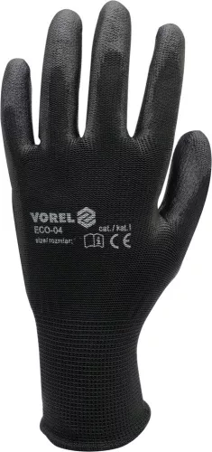 VOREL Rukavice pracovné PU/PE vel. 9 (74079)