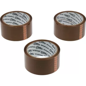 VOREL PP baliaca páska hnedá, 3 ks, 48 mm × 50 m (75306)
