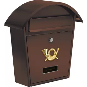   VOREL Poštová schránka so strieškou oblou 380x320x105mm hnedá (78587)