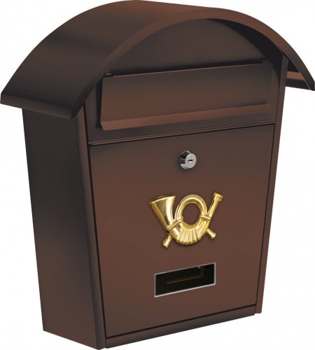 VOREL Poštová schránka so strieškou oblou 380x320x105mm hnedá (78587)