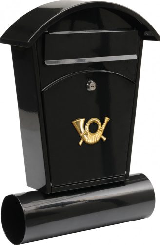 VOREL Poštová schránka so strieškou oblou + zásobník na noviny 480x280x80mm čierna (78590)