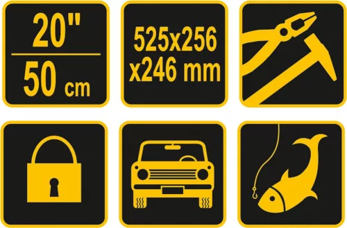 VOREL Box na náradie plastový 20" 2 zámkami šedej veko 50cm (78802)