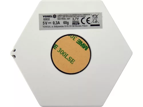 VOREL LED nočné svetlo s pohybovým senzorom, 50 lm, akumulátorové (82832)