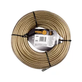   VOREL oceľ áruzabezpečujeó ponyva lano 42 meter, 6 mm (85005)