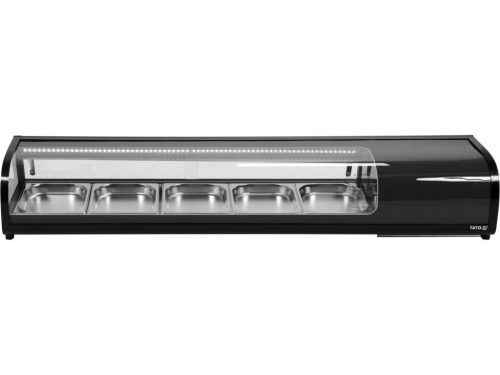 YATO Chladiaca vitrína 5x1/2 GN 180x42x29,5 cm ČIERNA (YG-05005)