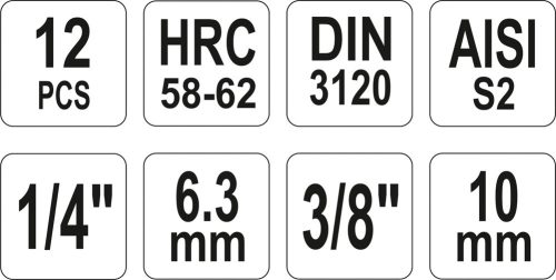 YATO Bity Torx sada 12 ks (CrV 6150) (YT-04331)