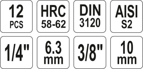 YATO Bity Torx bezpečnostné sada 12 ks (CrV 6150) (YT-04332)