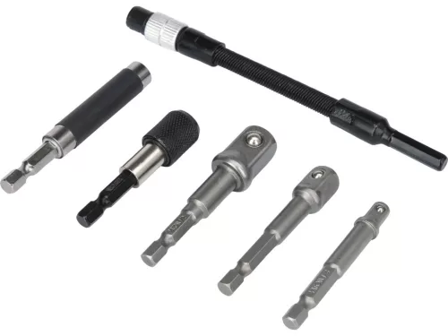 YATO sada adaptérov pre bity a hlavice 6-dielna, HEX 1/4″, flexibilný nadstavec (YT-04640)