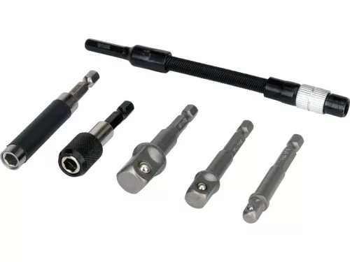 YATO sada adaptérov pre bity a hlavice 6-dielna, HEX 1/4″, flexibilný nadstavec (YT-04640)