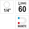 YATO Držiak do vŕtačky 1/4" 60 mm magnetický (YT-0466)