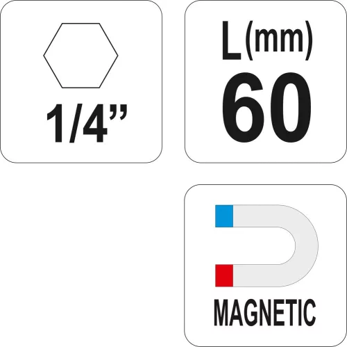 YATO Držiak do vŕtačky 1/4" 60 mm magnetický (YT-0466)