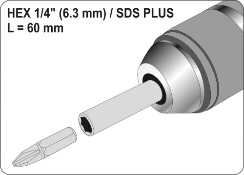 YATO Adaptér SDS+ HEX 1/4" (YT-04690)