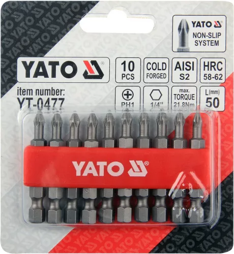 YATO BIT sada 10 ks PH1x50 ACR (YT-0477)