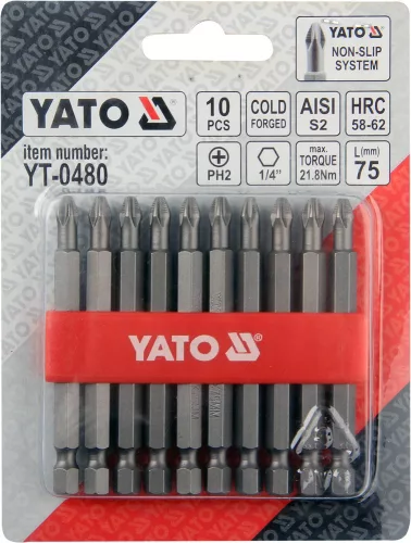 YATO BIT sada 10 ks PH2x75 (YT-0480)