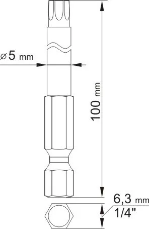 YATO Sada bitov 1/4" 2 ks TORX L = 100 mm T10, T25 (YT-0490)