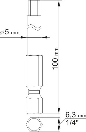 YATO Sada bitov 1/4" 2 ks IMBUS L = 100 mm 3, 5 mm (YT-0494)