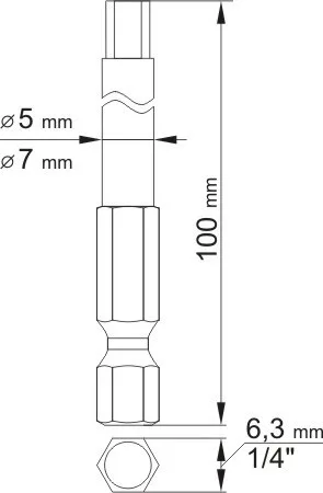 YATO Sada bitov 1/4" 2 ks IMBUS L = 100 mm 4, 6 mm (YT-0495)