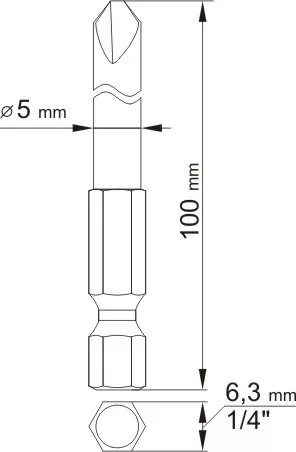 YATO Sada bitov 1/4" 2 ks profil Y L = 100 mm (YT-0496)