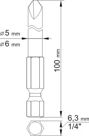 YATO Sada bitov 1/4" 2 ks profil Y L = 100 mm (YT-0497)