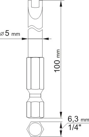 YATO Sada bitov 1/4" 2 ks profil Bezpečnostné : L = 100 mm #4 #8 (YT-0498)