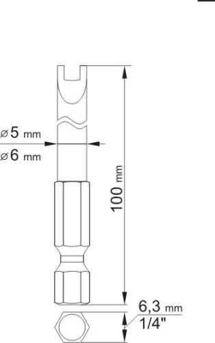 YATO Sada bitov 1/4" 2 ks profil Bezpečnostné : L = 100 mm #6 #10 (YT-0499)