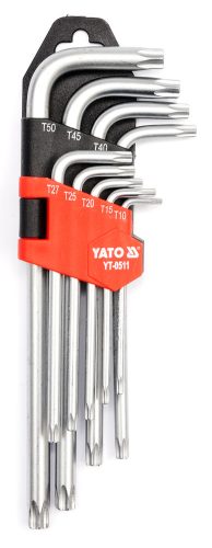 YATO Sada kľúčov TORX s otvorom 9 ks (YT-0511)