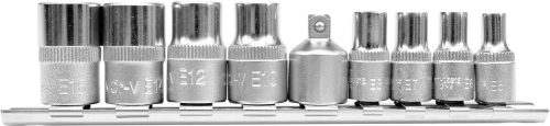 YATO Sada nadstavcov 1/4", 3/8" TORX 9 ks E5-E16 (YT-0520)