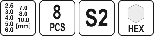 YATO Sada skrutkovačov T imbus 8 ks 2,5-10 mm (YT-05583)
