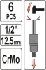 YATO sada gola hlavíc na vyberanie poškodených skrutiek 1/2" 17-27 mm, 6-dielna (YT-06032)