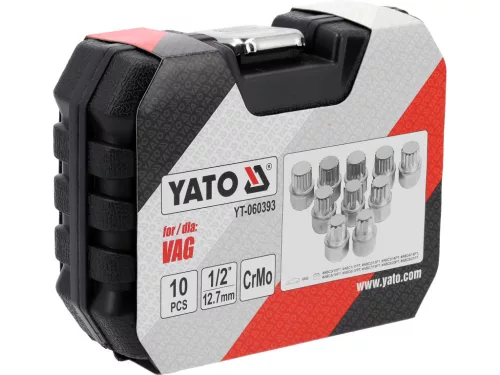 YATO sada kľúčov na bezpečnostné skrutky kolies pre VW/VAG, 10 ks (YT-060393)