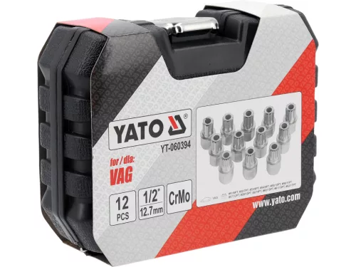 YATO sada kľúčov na bezpečnostné skrutky kolies pre VW/VAG, 12 ks (YT-060394)
