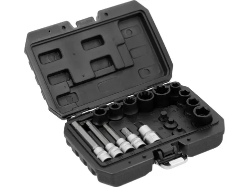YATO sada náradia na brzdové strmene, 17 ks, 1/2" a 3/8" (YT-06812)