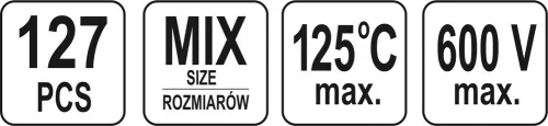 YATO Bužírky zmršťovacie sada 127 ks (YT-06866)