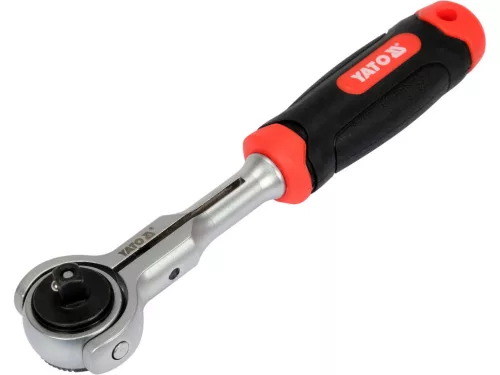 YATO Flexibilná račňa s otočnou guľovou hlavou 1/4" – 72 zubov, 145 mm (YT-07200)
