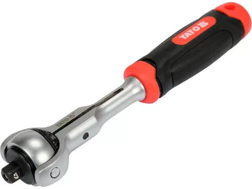 YATO Flexibilná račňa s otočnou guľovou hlavou 1/4" – 72 zubov, 145 mm (YT-07200)