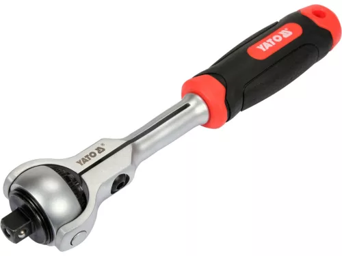 YATO Flexibilná račňa s otočnou guľovou hlavou 3/8" – 72 zubov, 195 mm (YT-07201)