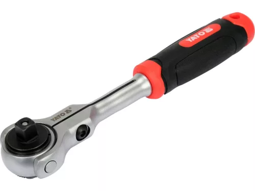 YATO Flexibilná račňa s otočnou guľovou hlavou 3/8" – 72 zubov, 195 mm (YT-07201)